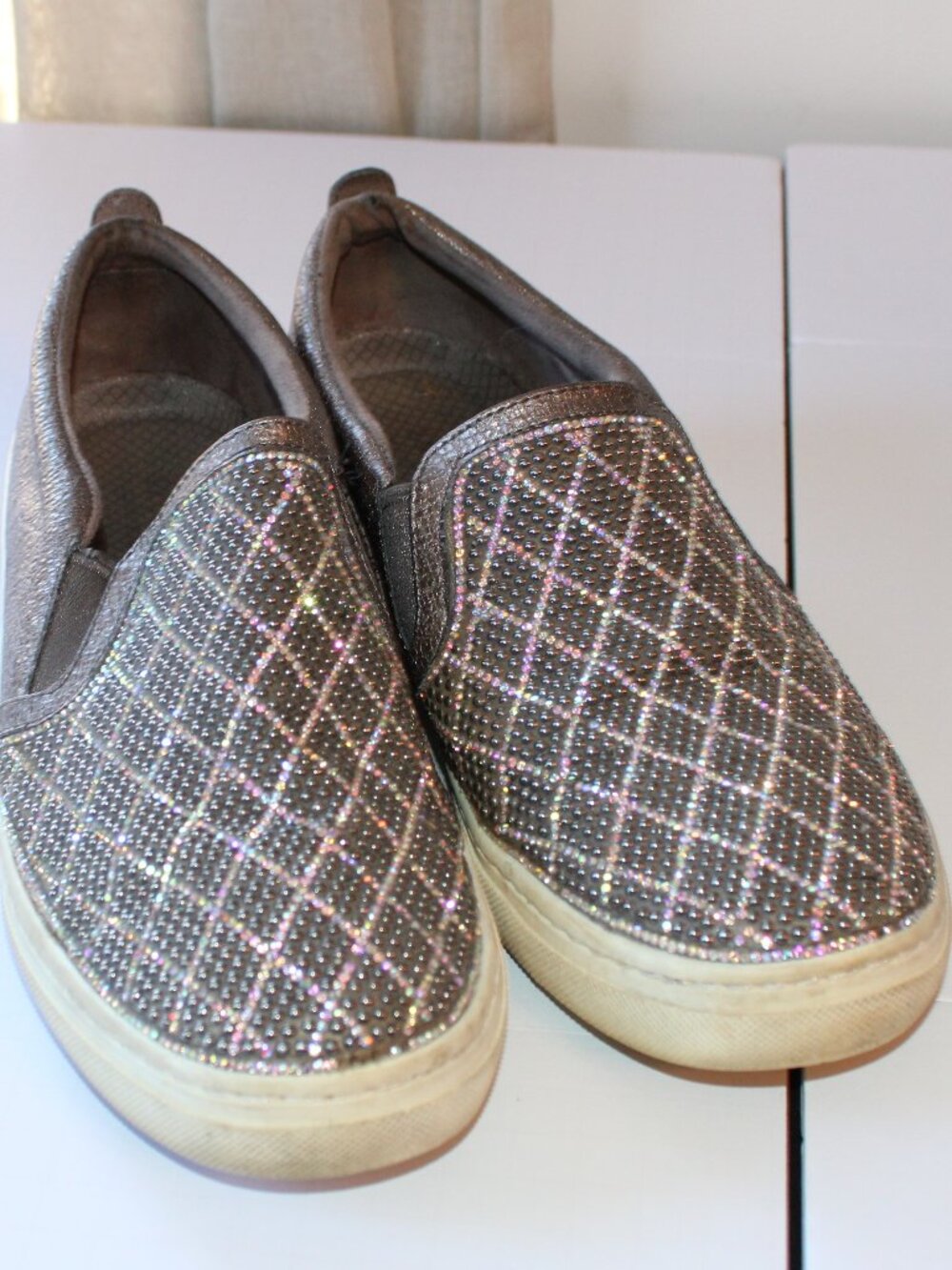 Skechers Glitter Sneakers Slip On Shoes Women's Size 10 - Picture 7 of 8